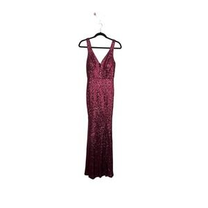 Crystal Doll Burgundy Wine Sequin Formal Dress Sz. 5